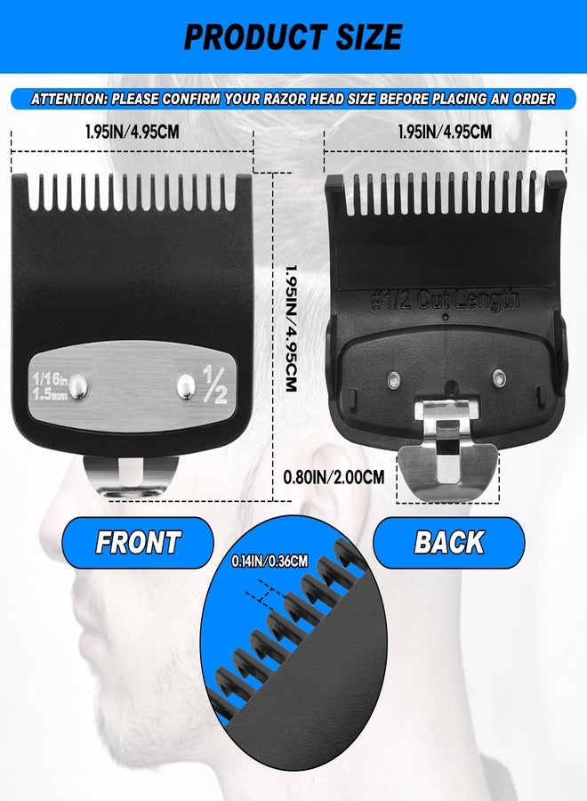 JYMBER Replacement for Clipper Guards Set Compatible with 1 clipper guards,1/2 clipper guards,Guide Comb Attachment 1/8"(3.0 mm),1/16" (1.5 mm),for Barbers and Stylists,Black-2 PCS - Image 3